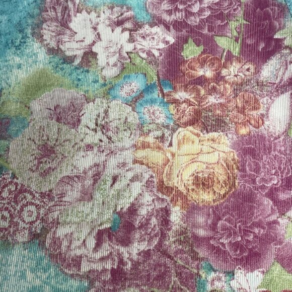 Vintage Y2K 2003 Ribbed Floral Stretch Top Sz MED Christopher & Banks - Picture 4 of 7